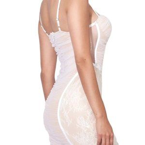 Cocktail Marley White Lace Mesh Midi Dress (New with Tag)